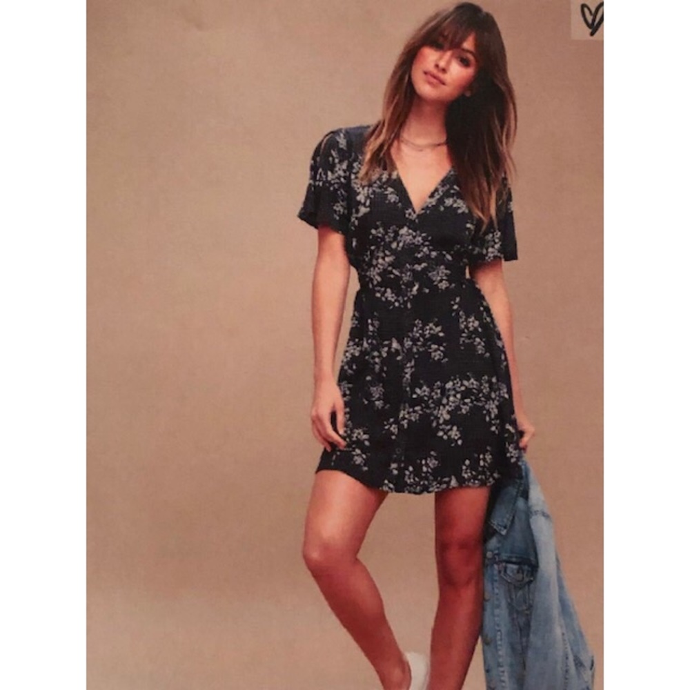 Lulu’s Navy & Lavender Mini Dress Size Small